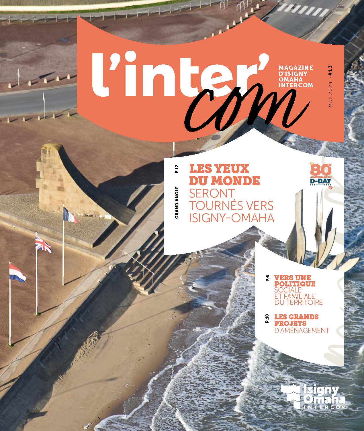 couverture du magazine intercommunal n°13 montrant le monument signal à Saint-Laurent sur Mer